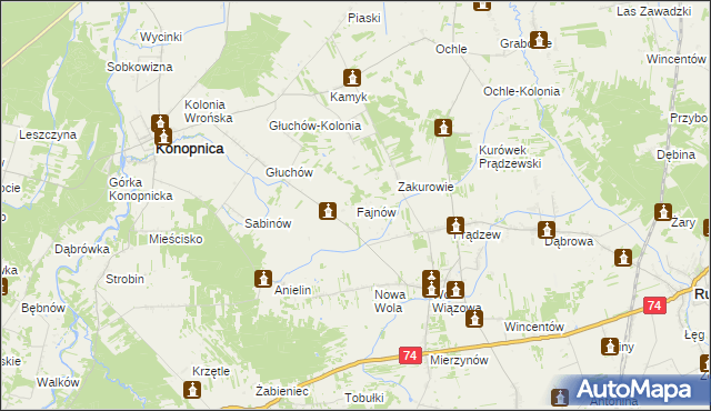 mapa Fajnów, Fajnów na mapie Targeo