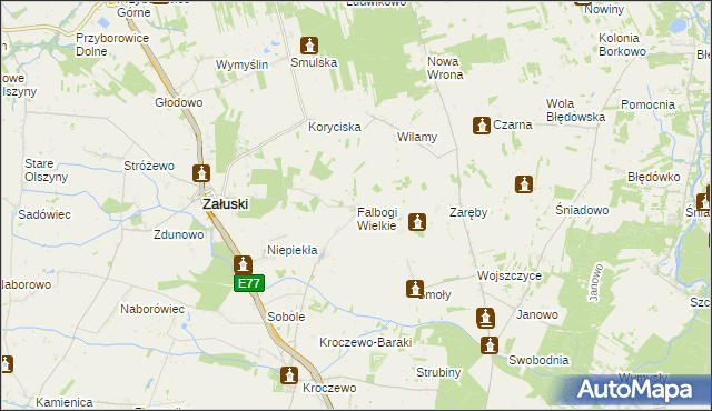 mapa Falbogi Wielkie, Falbogi Wielkie na mapie Targeo