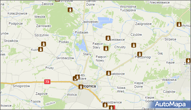 mapa Falęcin Nowy, Falęcin Nowy na mapie Targeo