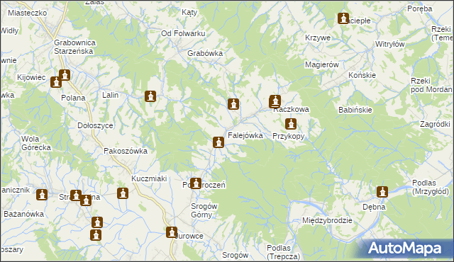 mapa Falejówka, Falejówka na mapie Targeo