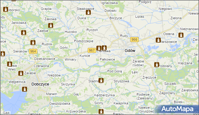 mapa Fałkowice gmina Gdów, Fałkowice gmina Gdów na mapie Targeo