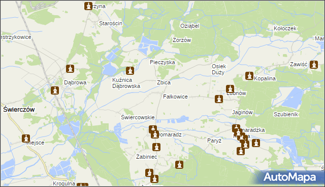 mapa Fałkowice gmina Pokój, Fałkowice gmina Pokój na mapie Targeo