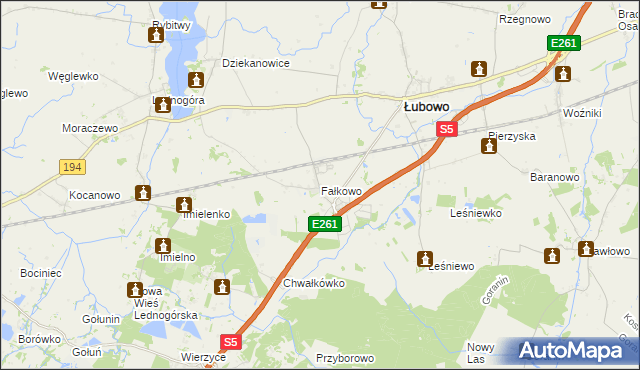 mapa Fałkowo, Fałkowo na mapie Targeo