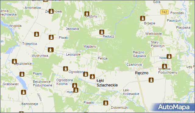 mapa Felicja, Felicja na mapie Targeo