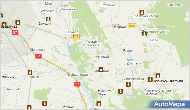 mapa Fijałkowo, Fijałkowo na mapie Targeo