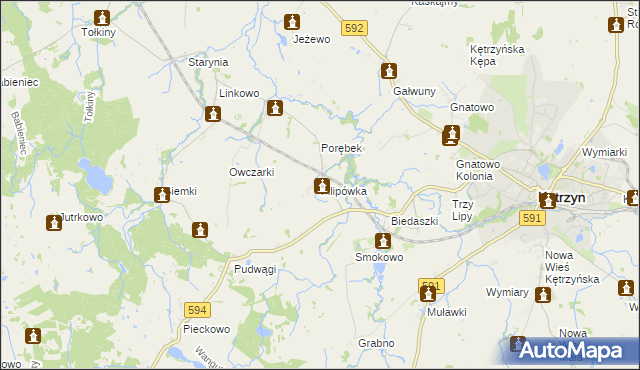 mapa Filipówka gmina Kętrzyn, Filipówka gmina Kętrzyn na mapie Targeo