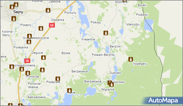 mapa Folwark-Berżniki, Folwark-Berżniki na mapie Targeo