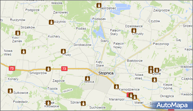 mapa Folwarki gmina Stopnica, Folwarki gmina Stopnica na mapie Targeo