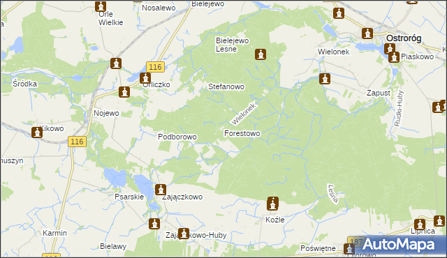 mapa Forestowo, Forestowo na mapie Targeo