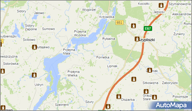 mapa Fornetka, Fornetka na mapie Targeo