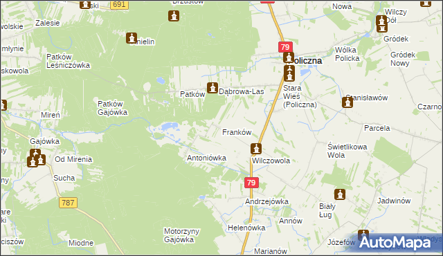 mapa Franków, Franków na mapie Targeo