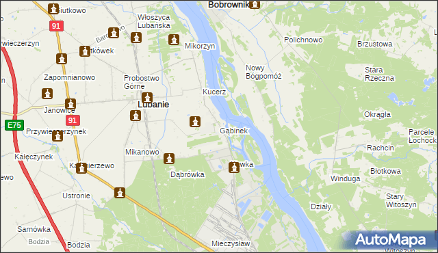 mapa Gąbinek, Gąbinek na mapie Targeo