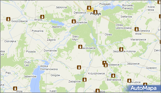 mapa Gaczkowice, Gaczkowice na mapie Targeo