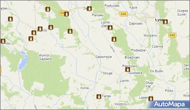 mapa Gadomskie, Gadomskie na mapie Targeo