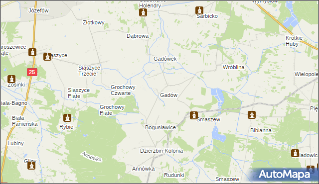 mapa Gadów, Gadów na mapie Targeo