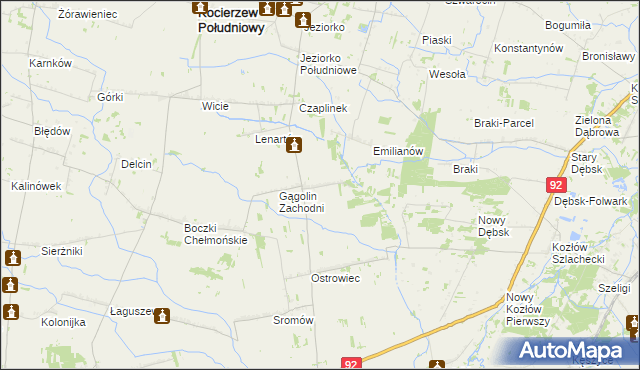 mapa Gągolin Północny, Gągolin Północny na mapie Targeo