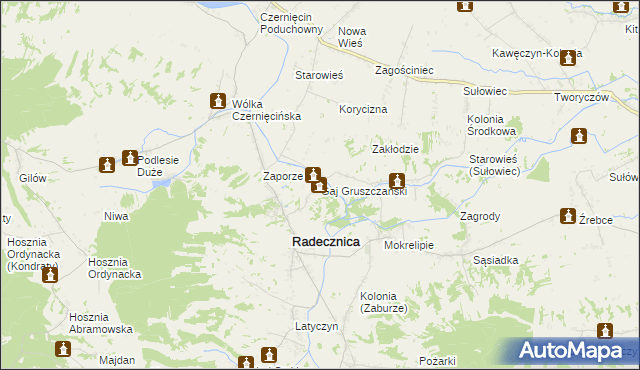 mapa Gaj Gruszczański, Gaj Gruszczański na mapie Targeo