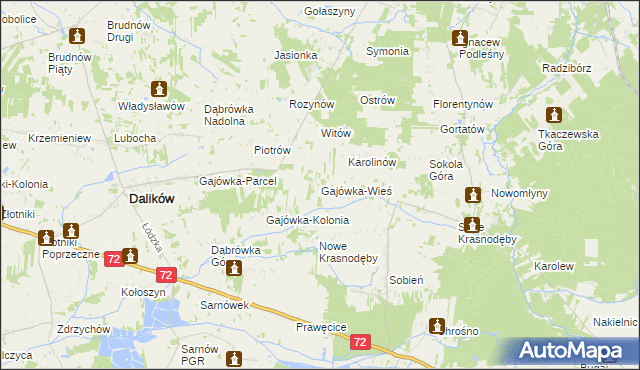 mapa Gajówka-Wieś, Gajówka-Wieś na mapie Targeo