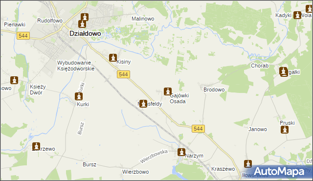 mapa Gajówki, Gajówki na mapie Targeo