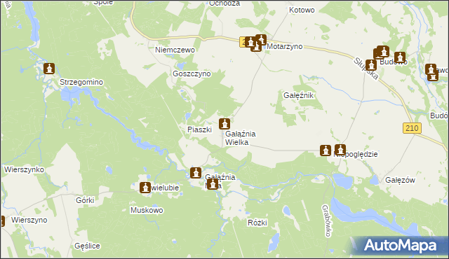 mapa Gałąźnia Wielka, Gałąźnia Wielka na mapie Targeo