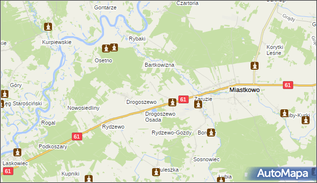 mapa Gałkówka gmina Miastkowo, Gałkówka gmina Miastkowo na mapie Targeo