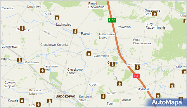 mapa Galominek, Galominek na mapie Targeo