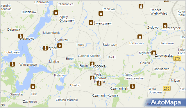 mapa Galonki gmina Topólka, Galonki gmina Topólka na mapie Targeo