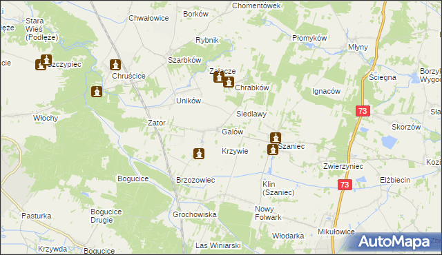 mapa Galów, Galów na mapie Targeo