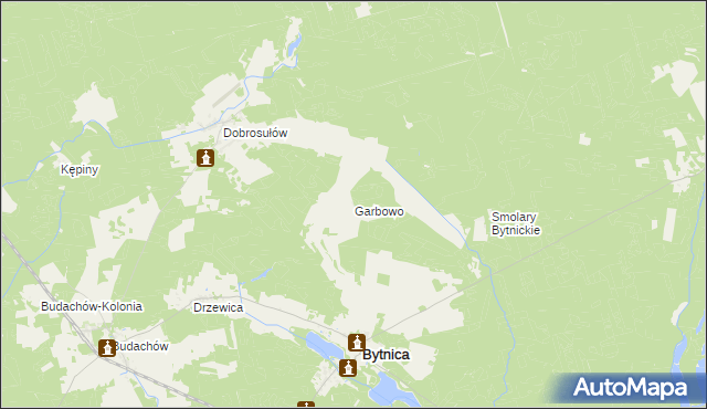 mapa Garbowo gmina Bytnica, Garbowo gmina Bytnica na mapie Targeo