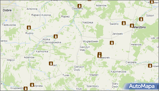 mapa Garczyn Mały, Garczyn Mały na mapie Targeo