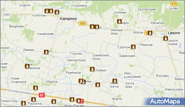 mapa Gawartowa Wola, Gawartowa Wola na mapie Targeo