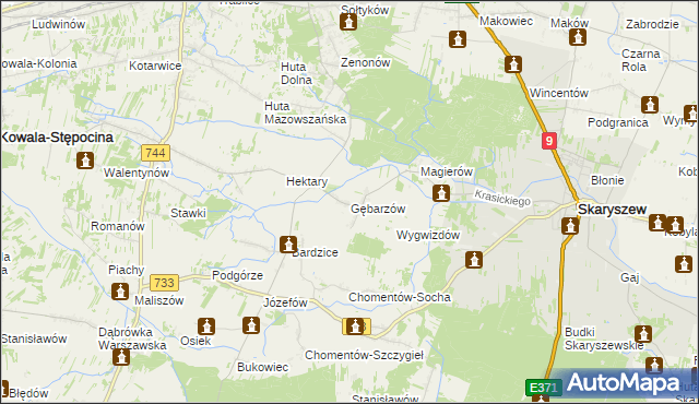 mapa Gębarzów, Gębarzów na mapie Targeo