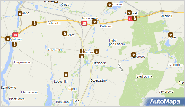 mapa Gębice gmina Mogilno, Gębice gmina Mogilno na mapie Targeo