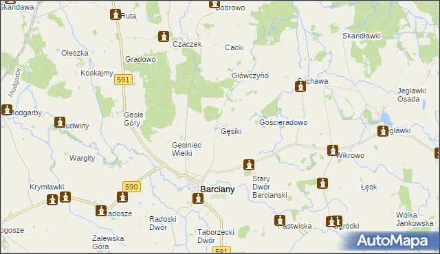 mapa Gęsiki, Gęsiki na mapie Targeo