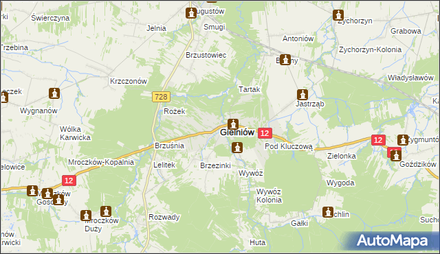 mapa Gielniów, Gielniów na mapie Targeo