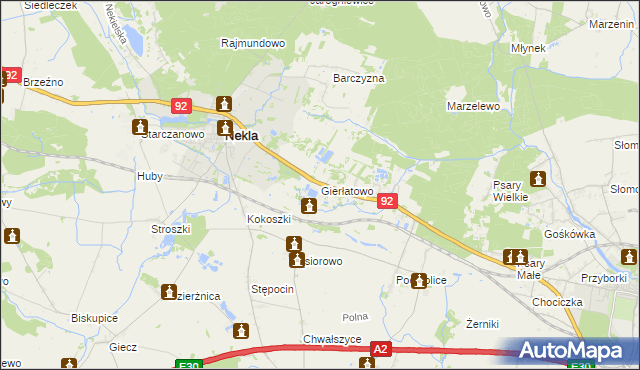 mapa Gierłatowo, Gierłatowo na mapie Targeo