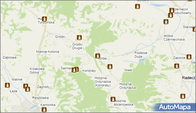 mapa Gilów gmina Goraj, Gilów gmina Goraj na mapie Targeo