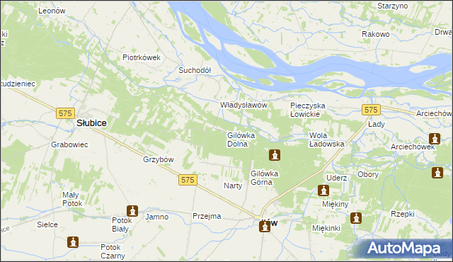 mapa Gilówka Dolna, Gilówka Dolna na mapie Targeo