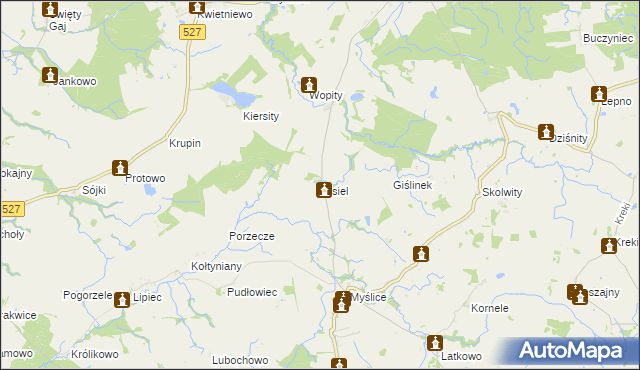 mapa Gisiel gmina Stary Dzierzgoń, Gisiel gmina Stary Dzierzgoń na mapie Targeo