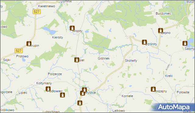 mapa Giślinek, Giślinek na mapie Targeo