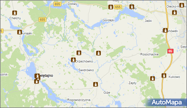 mapa Giże gmina Olecko, Giże gmina Olecko na mapie Targeo