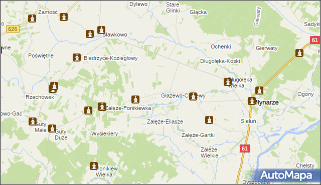 mapa Głażewo-Cholewy, Głażewo-Cholewy na mapie Targeo