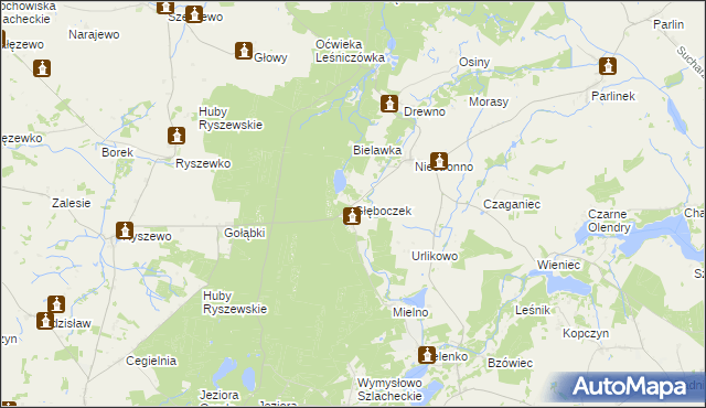 mapa Głęboczek gmina Mogilno, Głęboczek gmina Mogilno na mapie Targeo