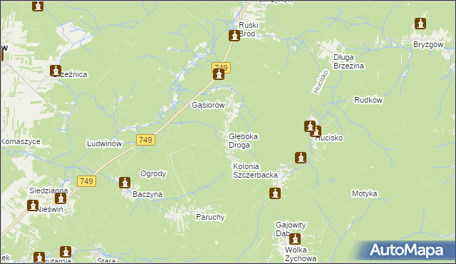 mapa Głęboka Droga, Głęboka Droga na mapie Targeo