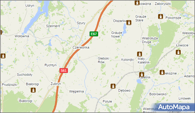 mapa Głęboki Rów, Głęboki Rów na mapie Targeo