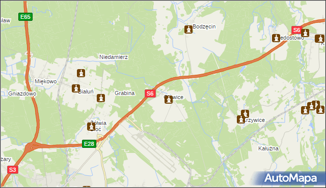 mapa Glewice, Glewice na mapie Targeo