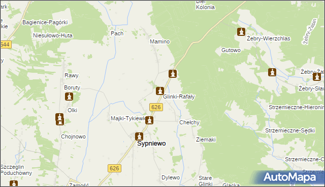 mapa Glinki-Rafały, Glinki-Rafały na mapie Targeo