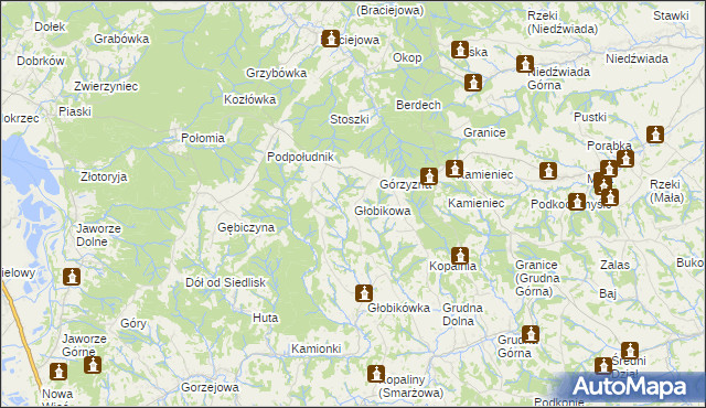 mapa Głobikowa, Głobikowa na mapie Targeo