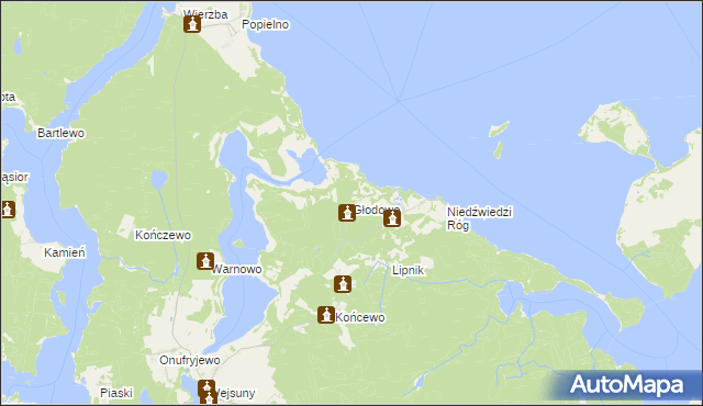 mapa Głodowo gmina Ruciane-Nida, Głodowo gmina Ruciane-Nida na mapie Targeo