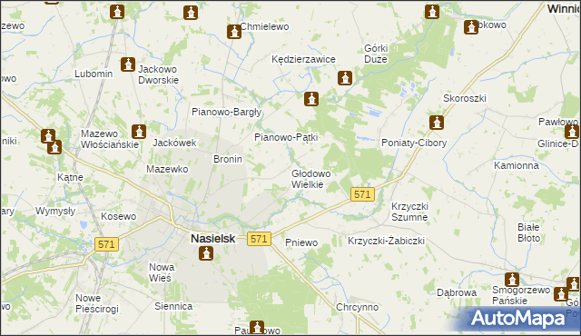 mapa Głodowo Wielkie, Głodowo Wielkie na mapie Targeo